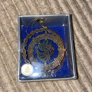 New 18K gold plated brass angel Christmas holiday tree ornament decoration